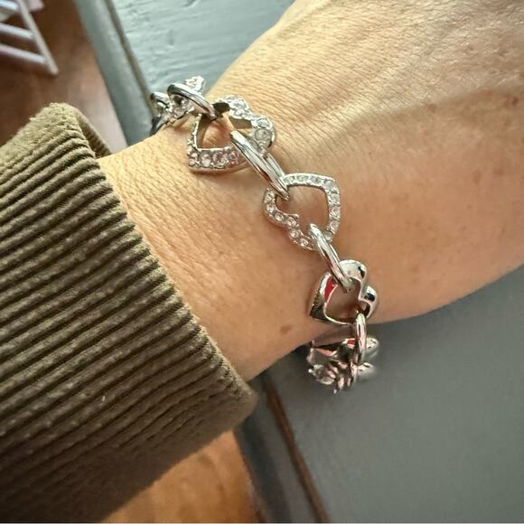 Swarovski Crystal Silver Heart Bracelet - Picture 2 of 9